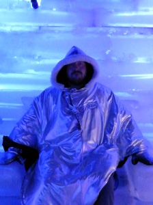 Me trying out an ice throne (chair).